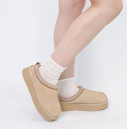 2410 Platform Braided Slipper Shoes
