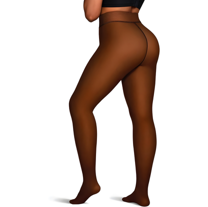 Fleece-Lined Sheer Compression Tights